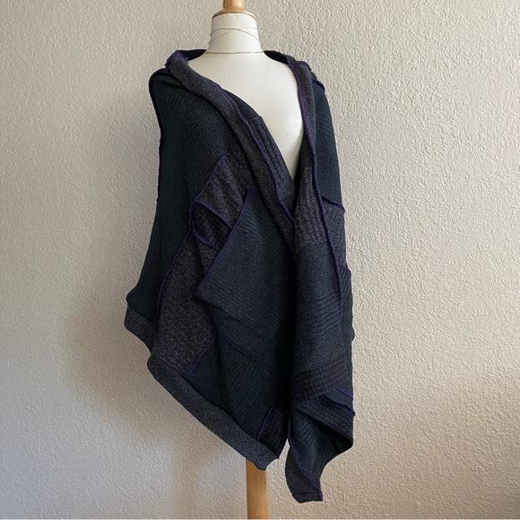 Up-cycled Sweater  Patchwork Wrap /Shawl - Picture 5 of 14